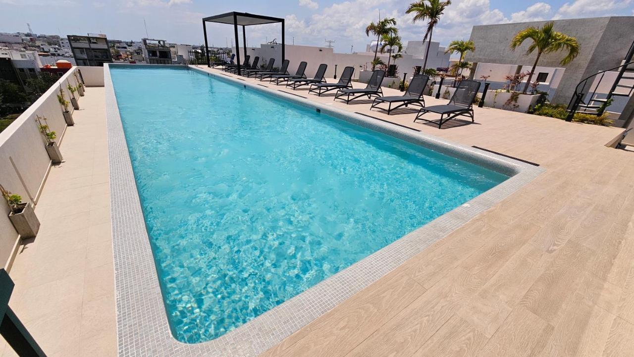 Fancy 3 Bedroom Apartments In Downtown Playa Rooftop Pool Gym Playa del Carmen Exteriör bild